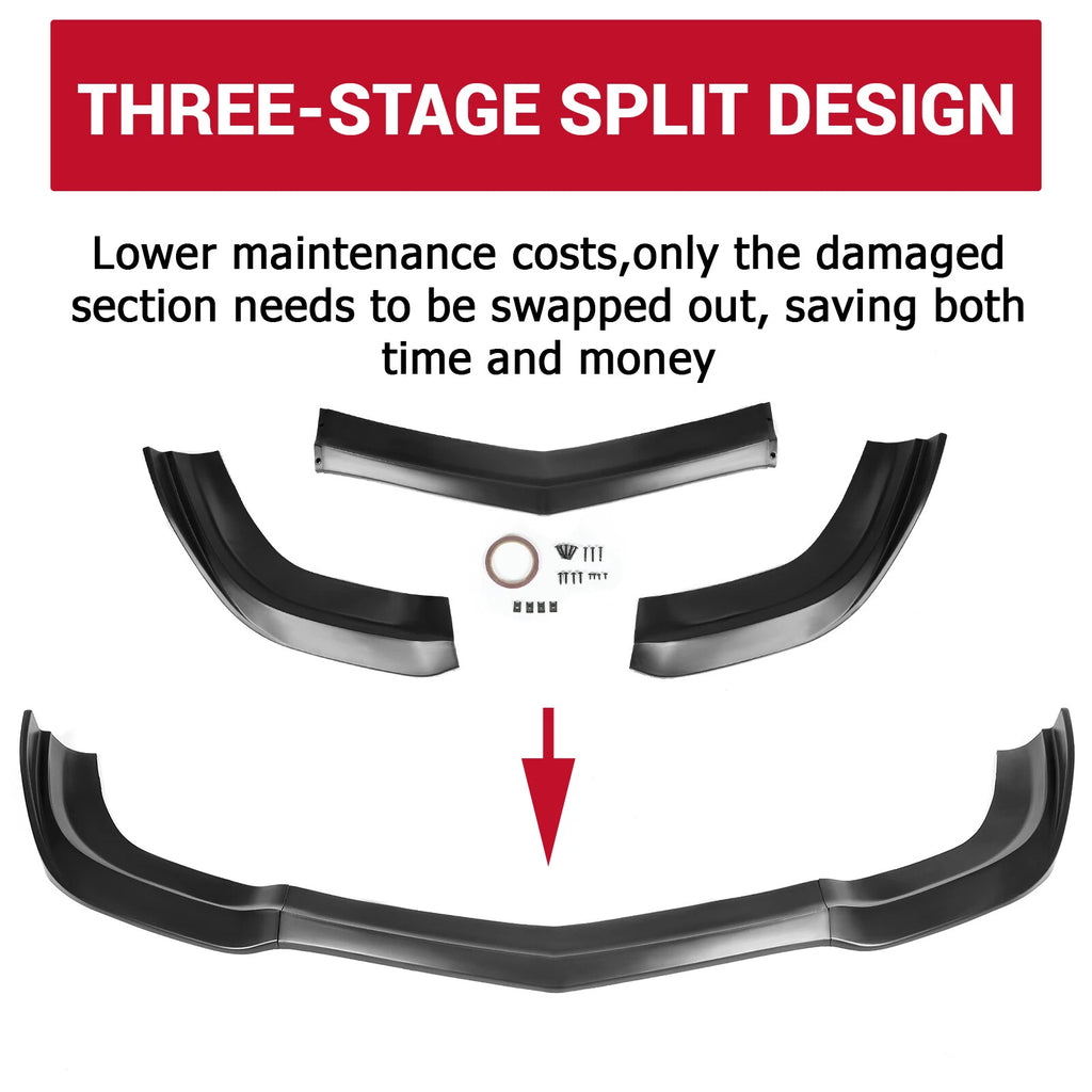 Matte Black Front Bumper Lip Spoiler for Dodge Charger SRT8 (2011-2014)