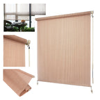 Roller Shade Blind for Deck Porch Balcony Patio (Light Filter Beige)