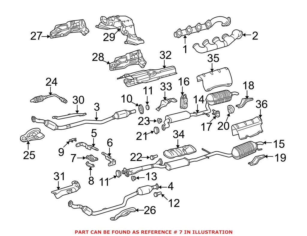Exhaust Bracket Plate Rubber Pad for Mercedes W203 W209 W211 W220 (2000–2006)