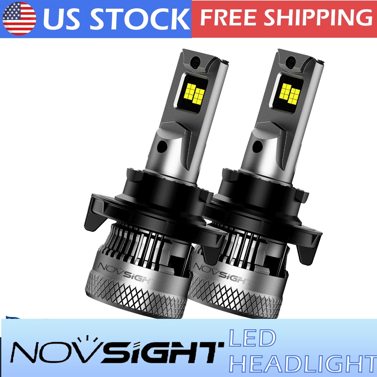 H13 9008 LED Headlight Bulbs Kit for High/Low Beam (660000LM, 6500K)