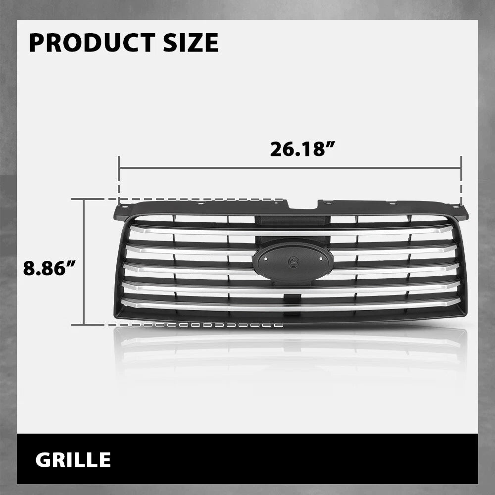 Front Bumper Upper Grille for Subaru Forester (2006–2008) Black & Silver