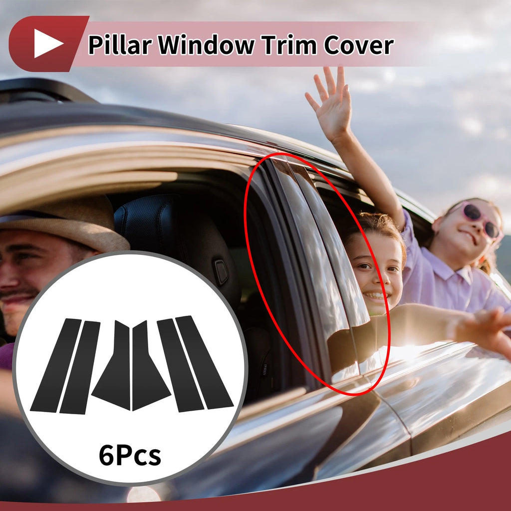 6X Car Door Pillar Window Trim for Mercedes-Benz B-Class (2012–2019) Black