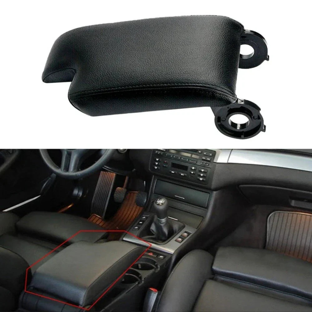 Black Center Console Armrest Cover for BMW 3 Series E46 (1999-2004)