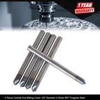 Carbide End Milling Cutter Set for 1/8" Diameter (4 Flutes, 90Â°)