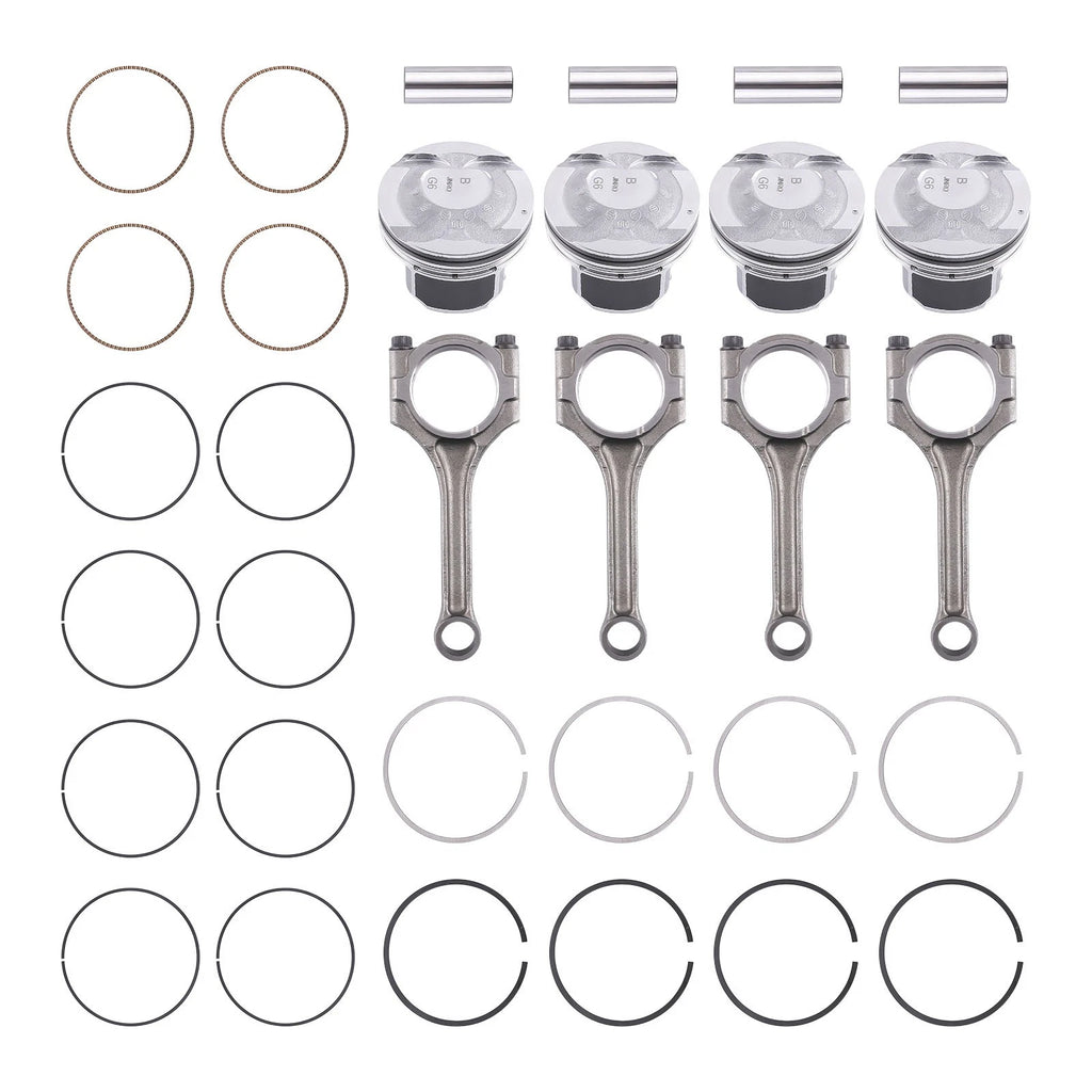 Set of 4 Connecting Rod Pistons for Hyundai Accent, Kia Rio (2012–2016)