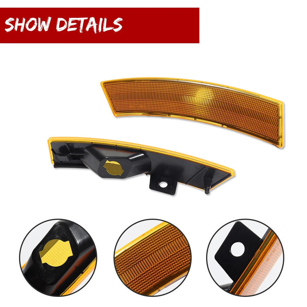 Amber Lens Front Bumper Side Marker Reflector Lights for Mercury Milan (2010–2012)