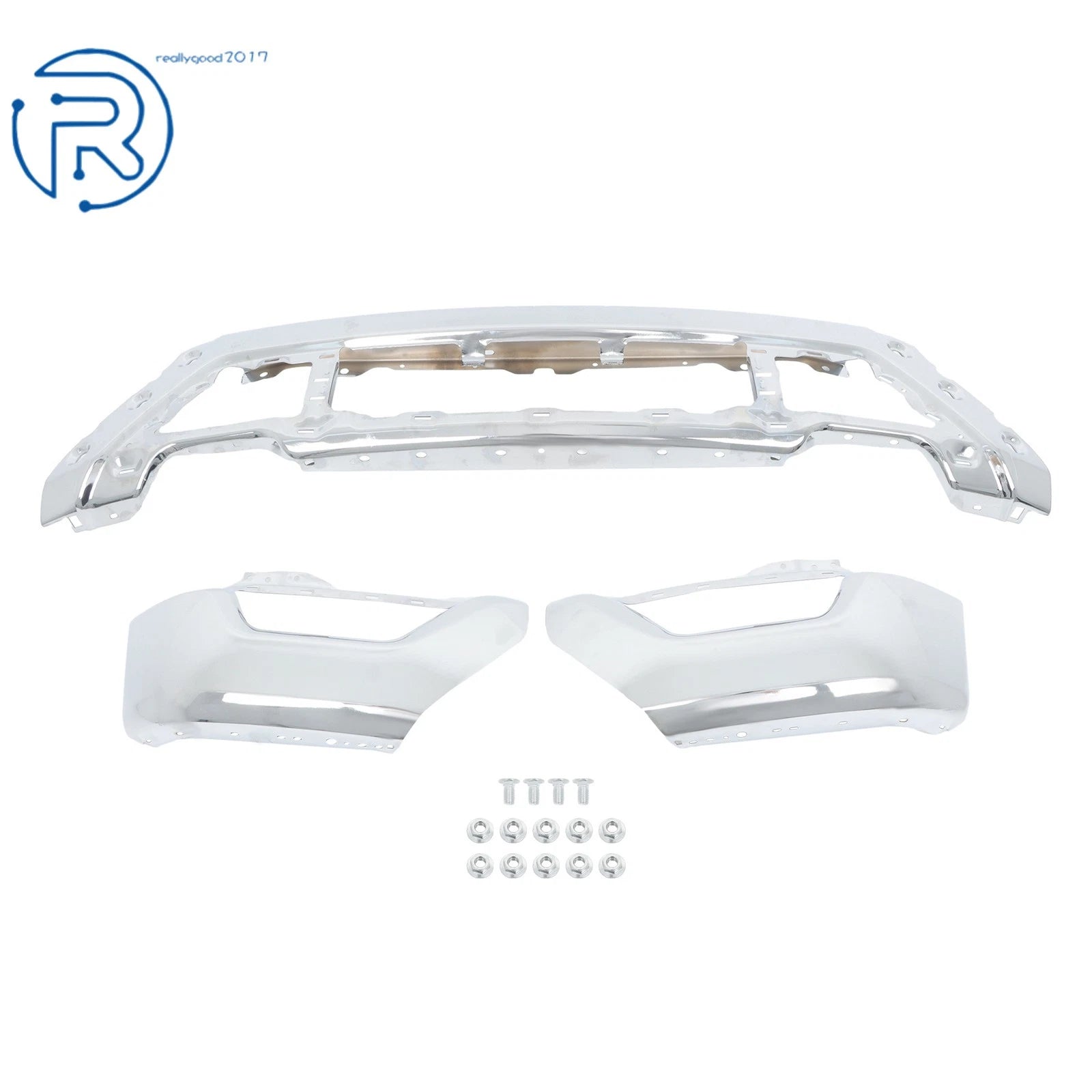 Front Bumper Face Bar for Ford F150 (2021-2023) Split Chrome
