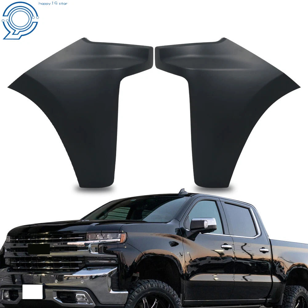Set of 2 Front Bumper End Cap Extensions for Chevy Silverado 1500 (2019–2022)