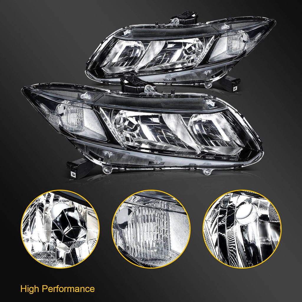 Headlight Assembly for Honda Civic 2-Dr & 4-Dr (2012–2015)
