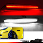 Set of 2 White & Red Side Marker Lights for Chevy Corvette C6 (2005–2013)