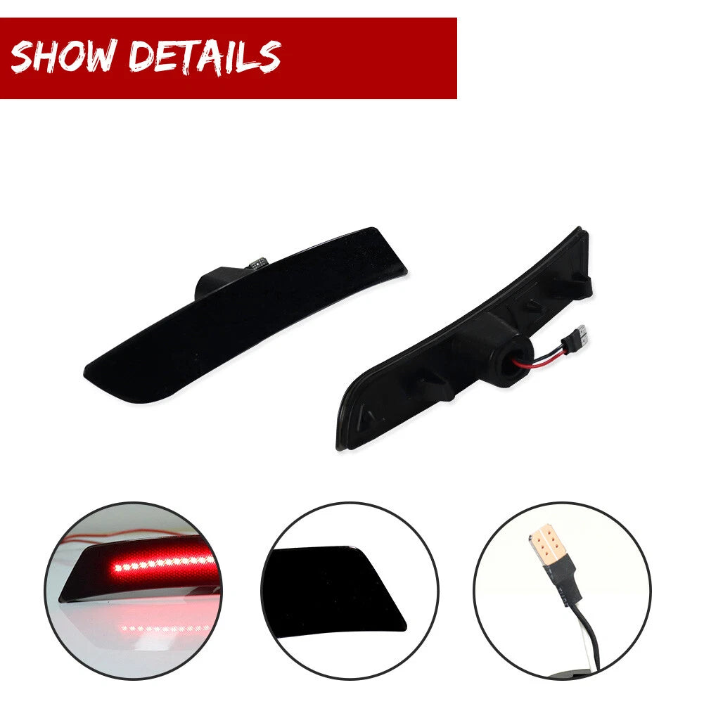 Set of 4 Smoke Red LED Side Marker Lights for Chevy Camaro (2016–2023)