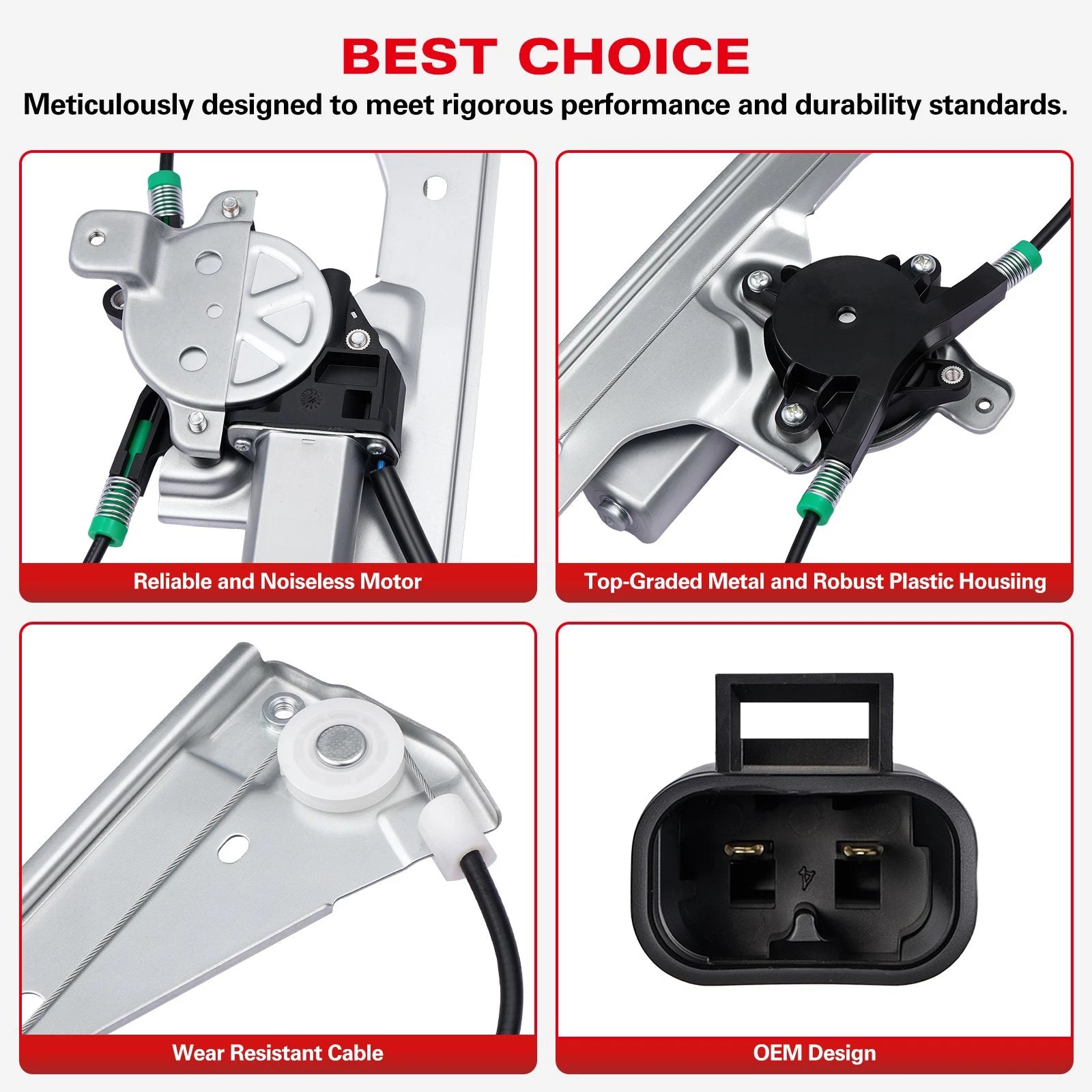 Rear Left Window Regulator W/Motor for Cadillac Escalade EXT (2007–2013)