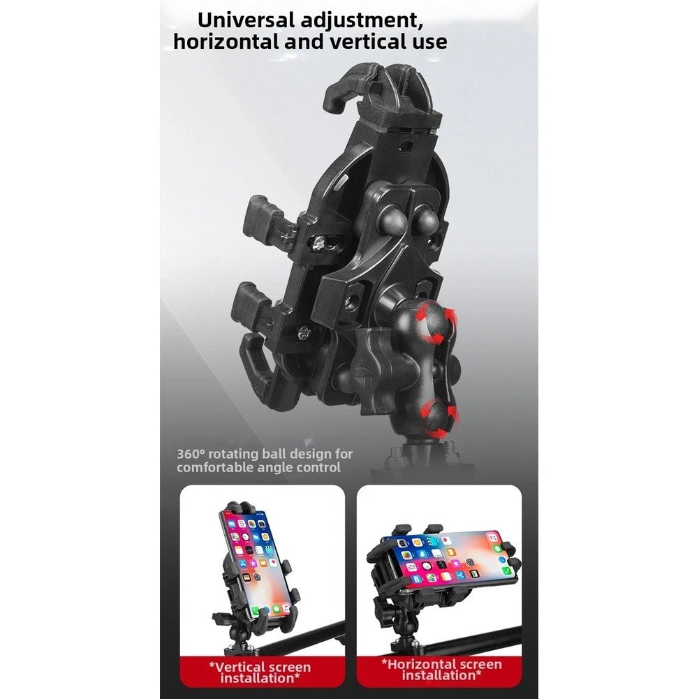 Handlebar Mirror Mount Phone Holder for Motorcycle (Shockproof, 360 Rotation)
