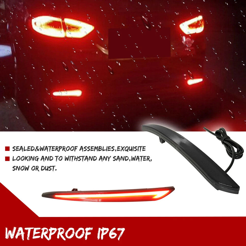 2X LED Rear Reflector Brake Tail Signal Lights for Ford Fusion (2013–2018)