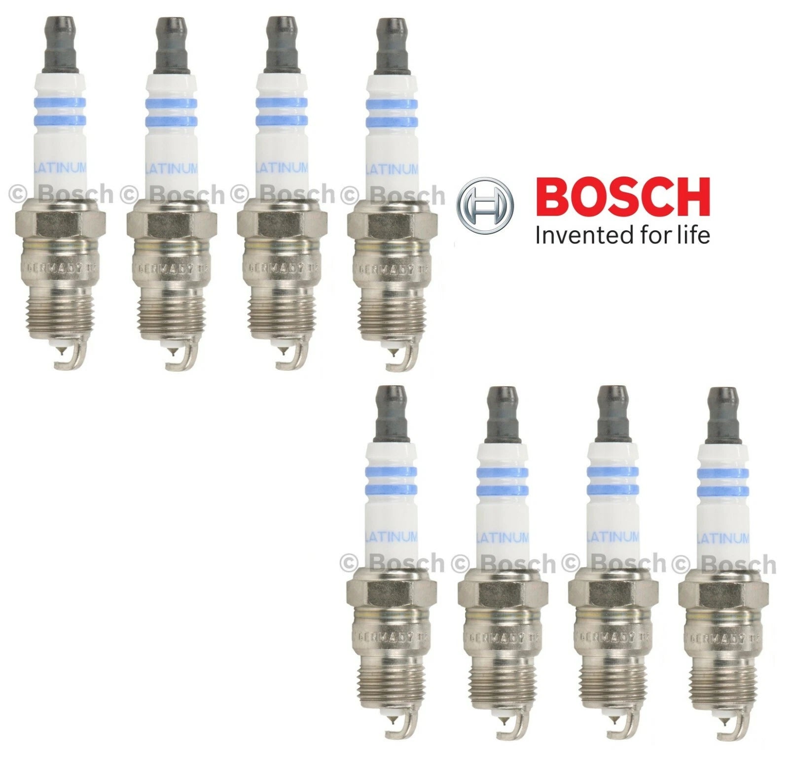 Set of 8 Spark Plugs for Buick Cadillac Chevrolet GMC Pontiac V8 (Bosch Platinum)