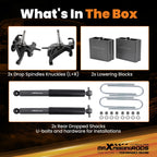 2" Front 4" Rear Lowering Suspension Kit for S10/Sonoma RWD (1982-2004)