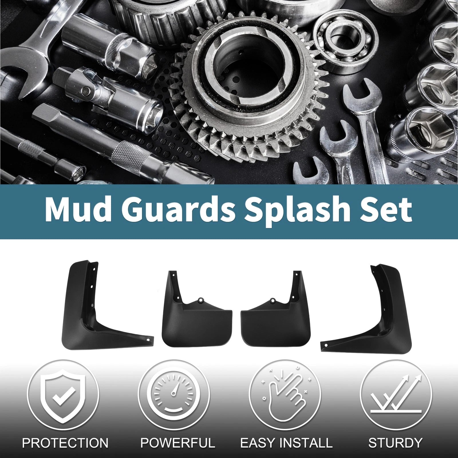 Set of 4 Mud Flaps Splash Guards for Toyota Hiace (1992–2003)