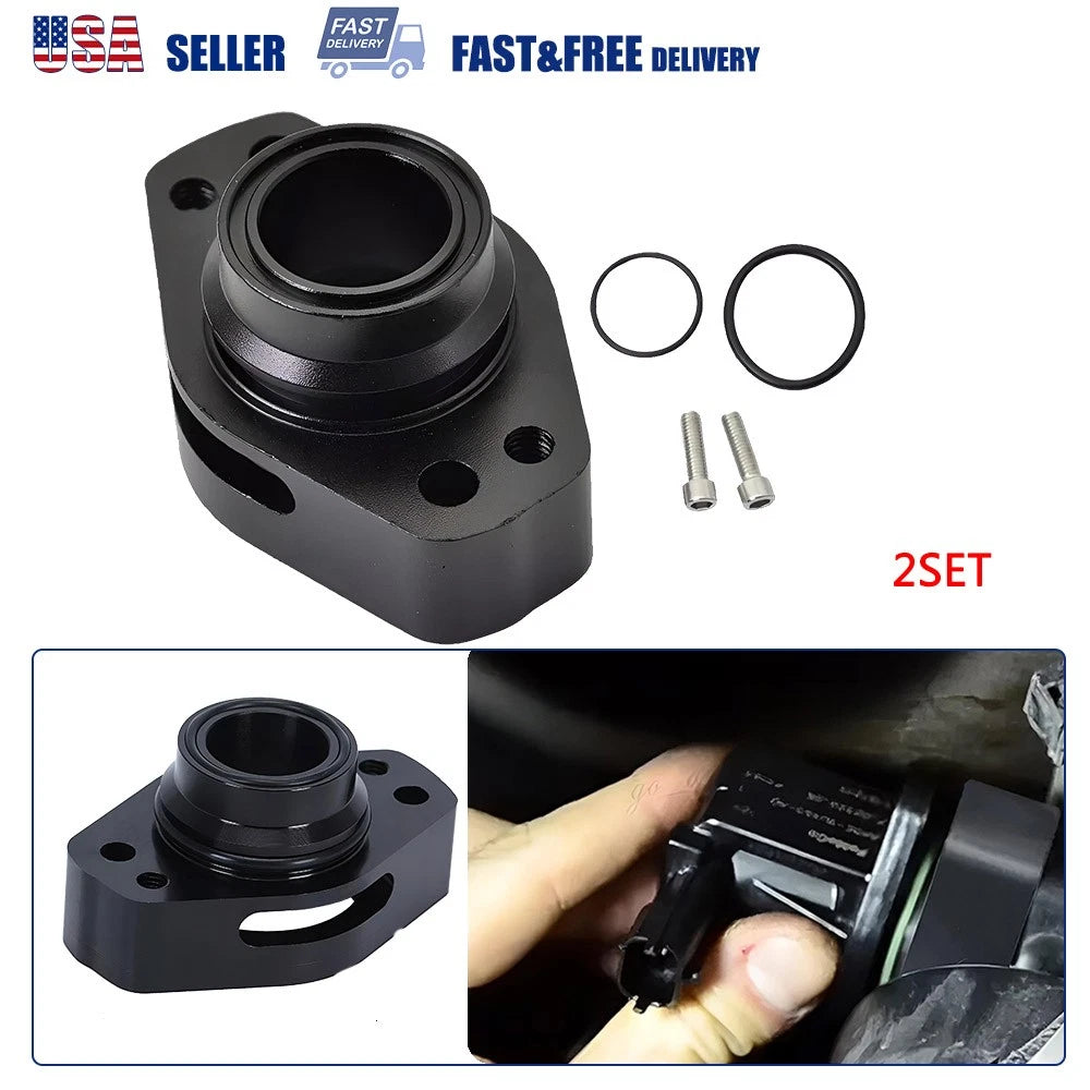 2X Turbo Blow Off Valve Adapter BOV Black for Ford F150 (2016–2023)