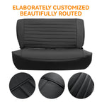 Set of 2 Black Front & Rear Seat Covers for Jeep Wrangler YJ (1987–1995) / CJ7 CJ8 (1976–1986)