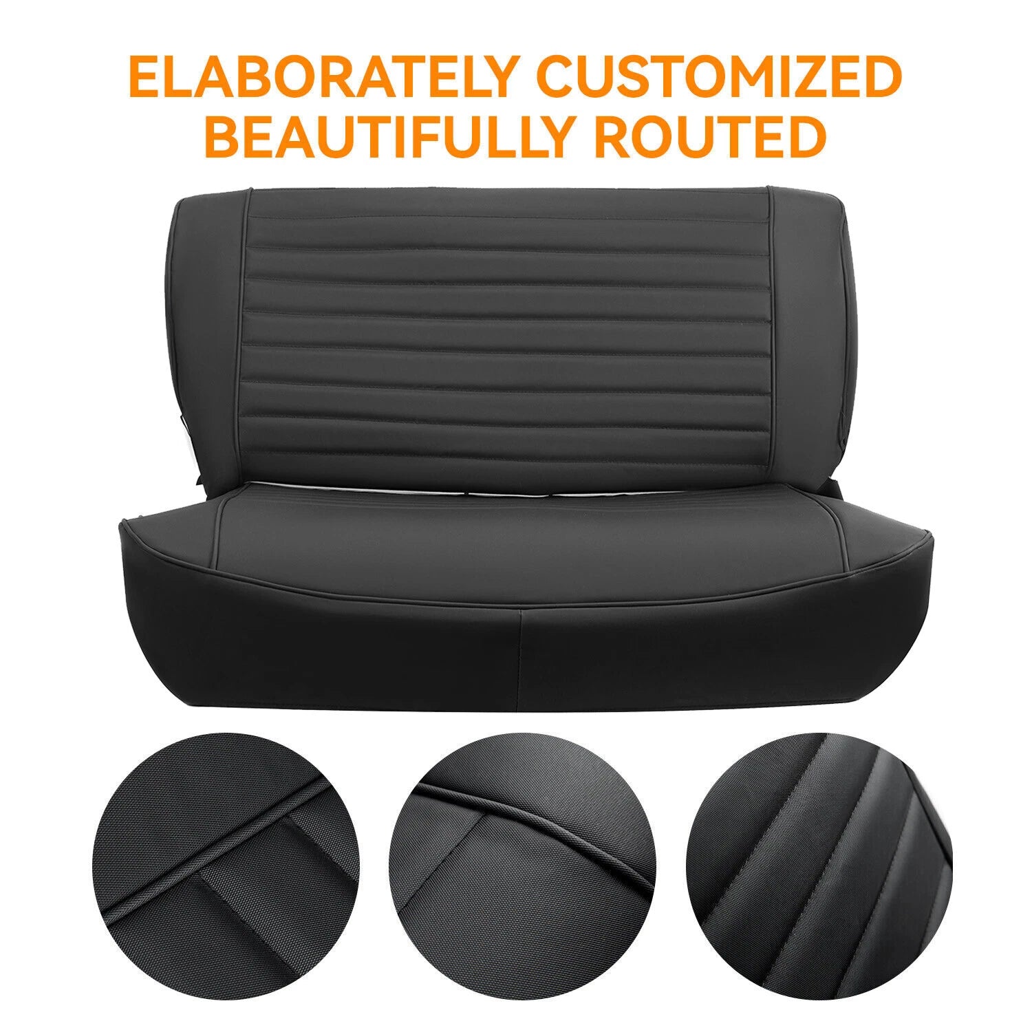 Set of 2 Black Front & Rear Seat Covers for Jeep Wrangler YJ (1987–1995) / CJ7 CJ8 (1976–1986)