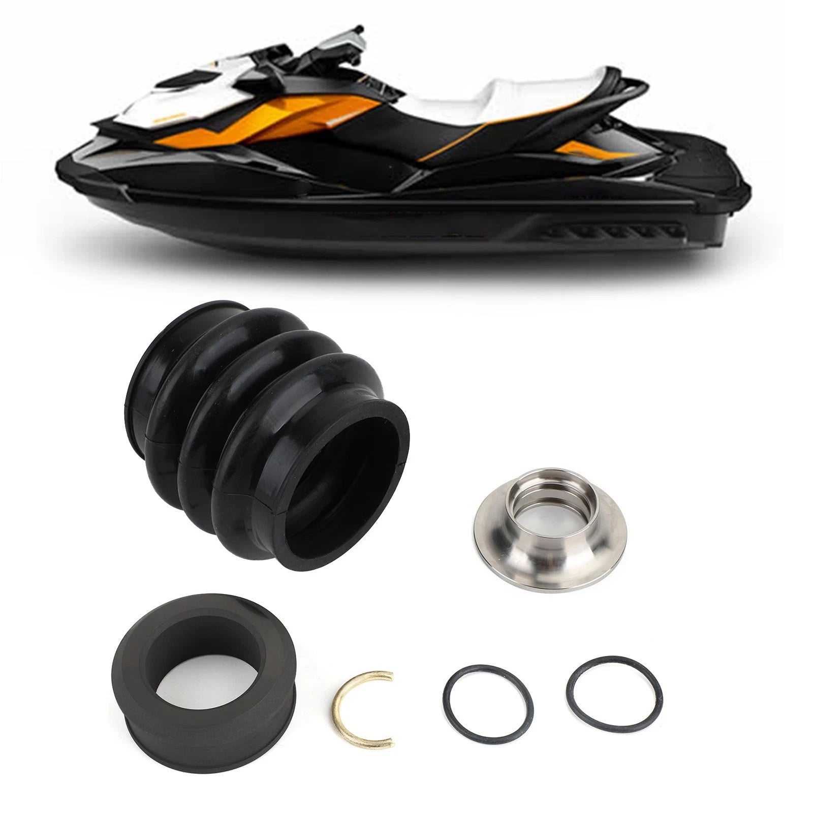 4-Tec Carbon Ring Seal Drive Line Rebuild Kit & Boot for Sea Doo RXP RXPX RXTX (2008–2023)