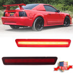 2X Red Lens Rear LED Bumper Side Marker Lamps for Ford Mustang (1999–2004)