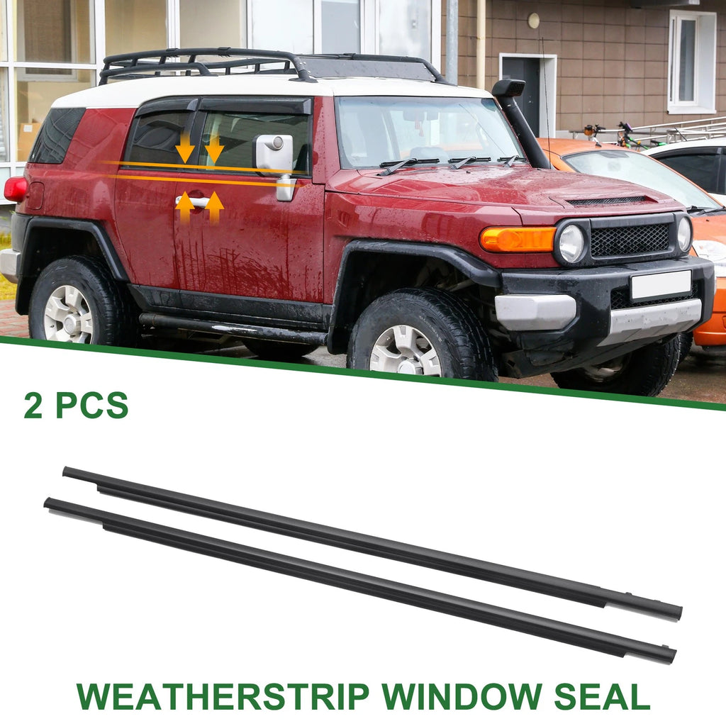 2X Front Left & Right Weatherstrip Window Seal No.6816235073 for Toyota FJ (2007–2014)