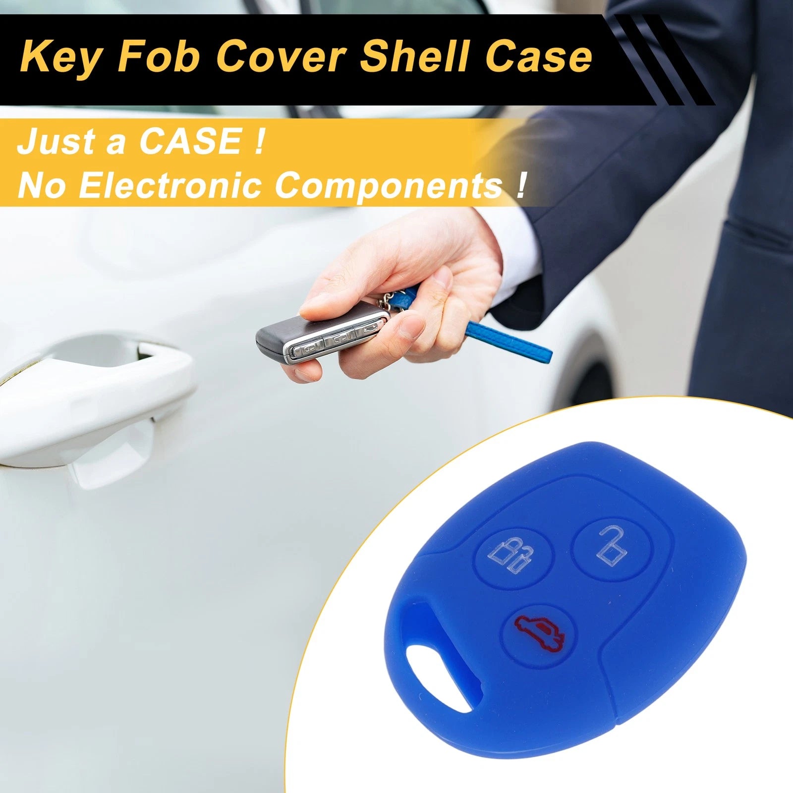 Dark Blue Key Case for Ford Courier (3 Buttons)