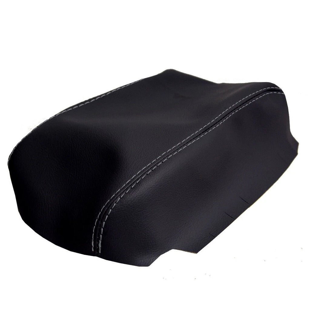 Console Lid Armrest Cover for Kia Sorento (2014–2020) PVC Leather Gray Stitch