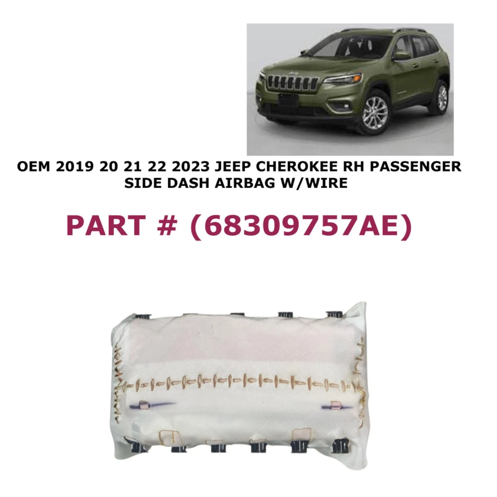 Right Passenger Dash Airbag with Wire for Jeep Cherokee (2019–2023) 68309757AE