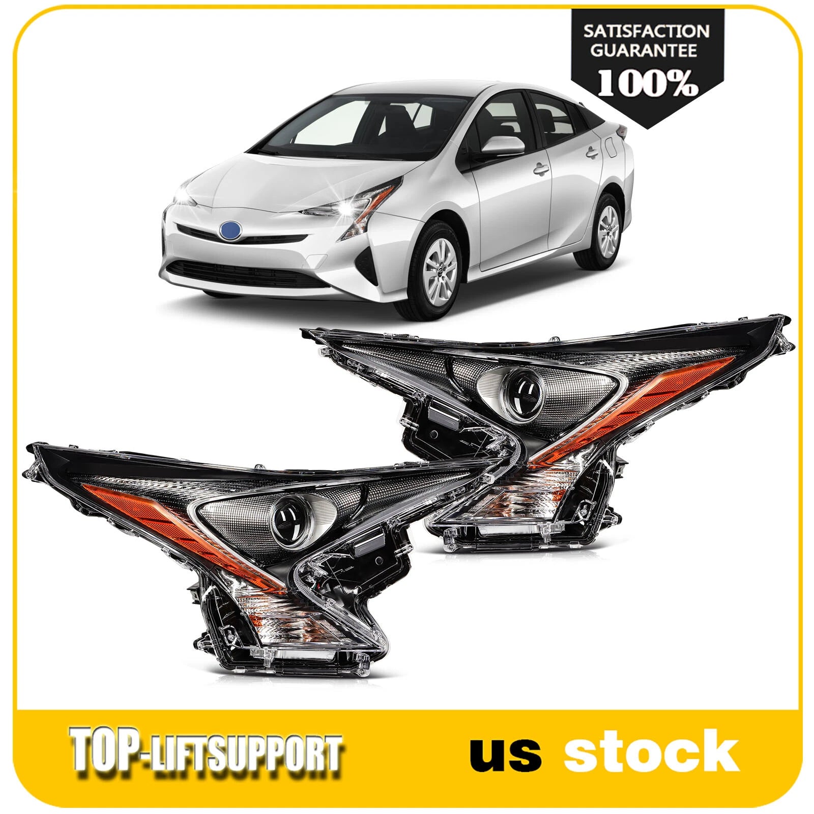 LED Headlight Assembly Pair for Toyota Prius (2016–2018)