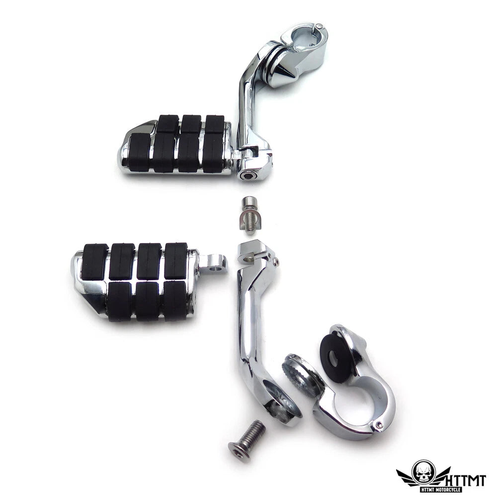 5" Adjustable Waffle Highway Footpegs 1.25" for Harley Sportster Softail Electra Glide