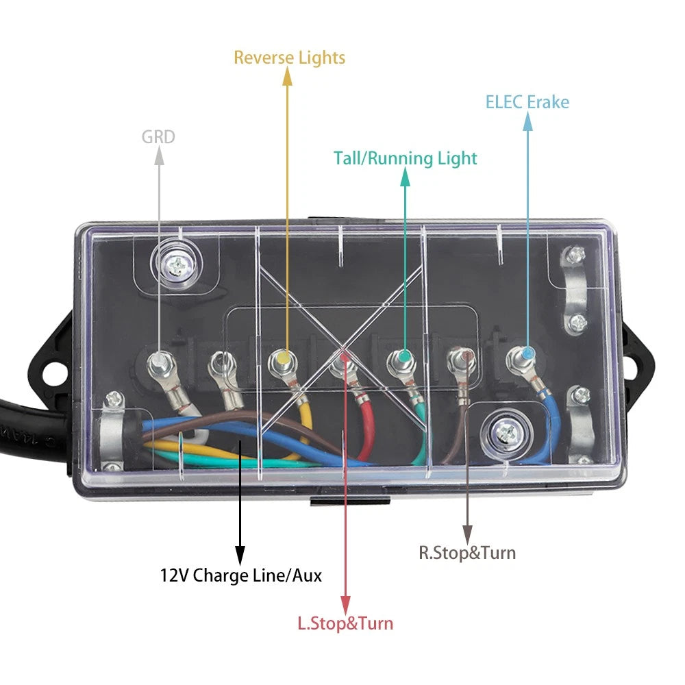 7 Way Trailer Cable with 7 Pin Plug for RV Trailer (8FT)