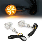 2X Chrome Bullet Turn Signal Blinker Lights for Universal Motorcycles