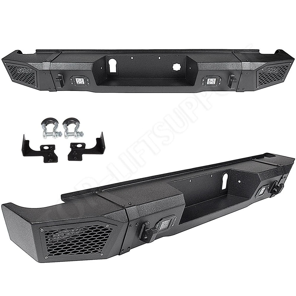 Textured Heavy Full Width Rear Bumper with LEDs for Chevy Silverado 2500 (2015–2017)
