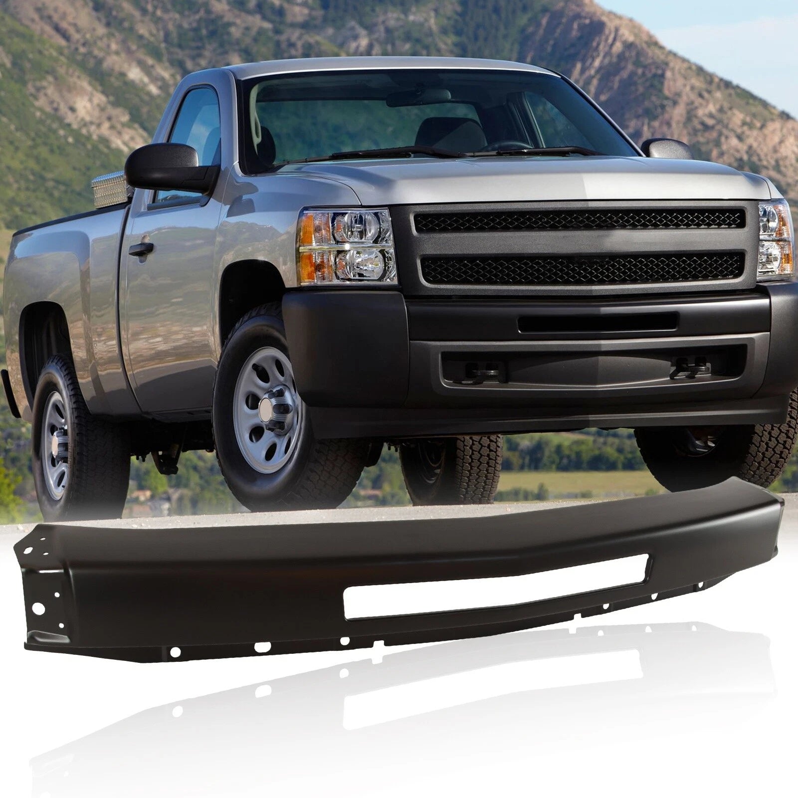 Primered Steel Front Bumper for Chevrolet Silverado (2007–2013)