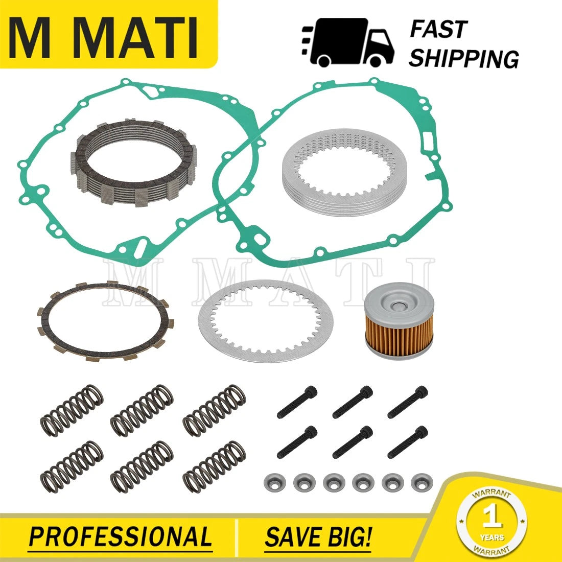 Clutch Plates Kit & Gaskets & Springs for Polaris Outlaw Predator 500 (2003–2007)