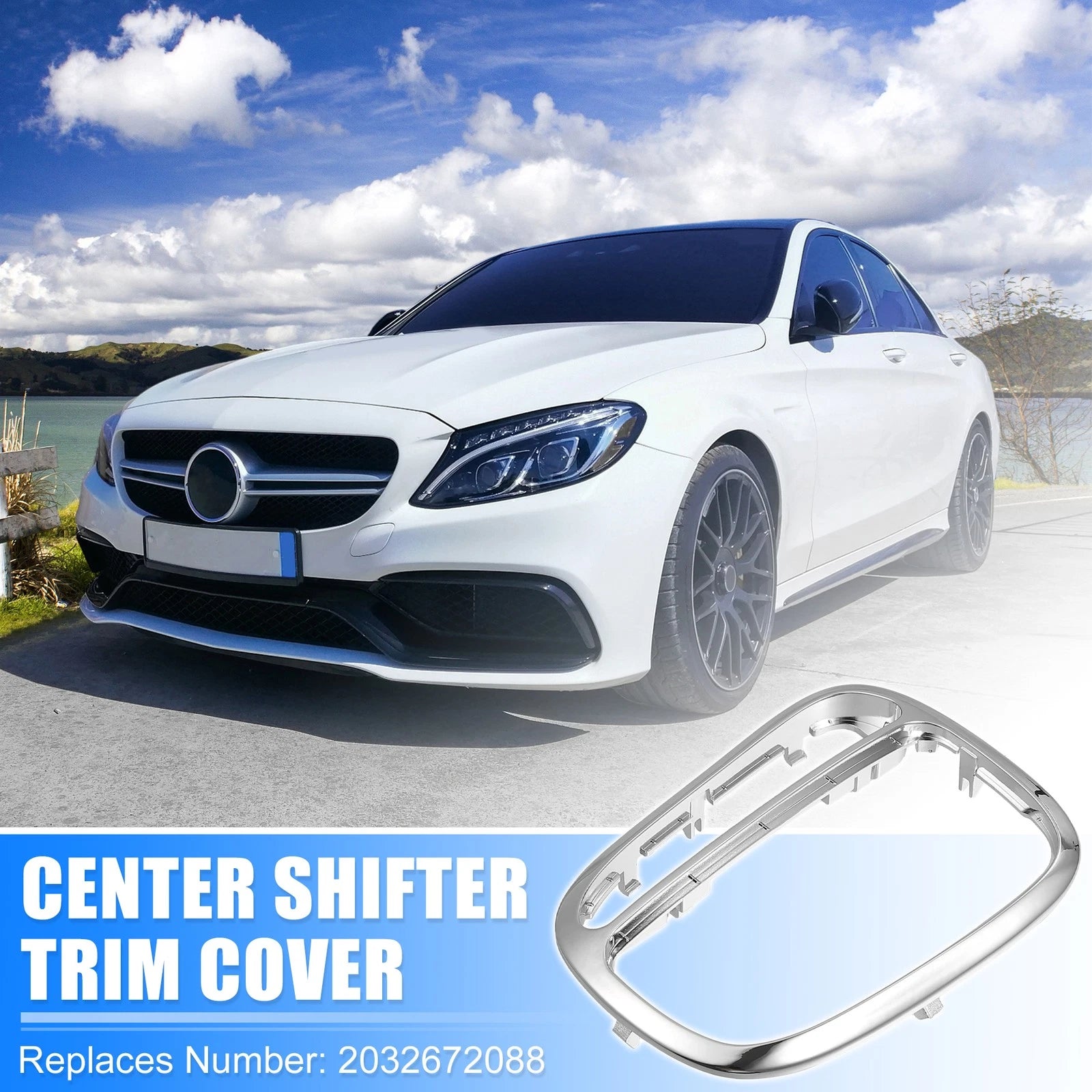 Chrome Shifter Trim Cover Panel for Mercedes Benz C240 CLK500 (2001–2005)