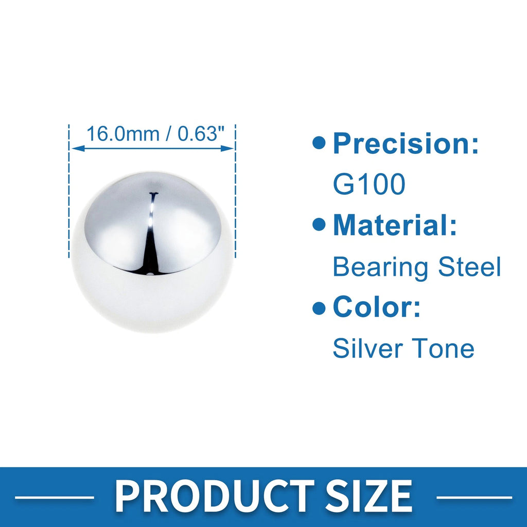 Set of 10 Steel Ball Bearings G100 16.0mm for Various Applications