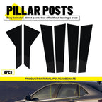 Set of 6 Gloss Black Door Trim Pillar Posts for VW Jetta (2019–2021)