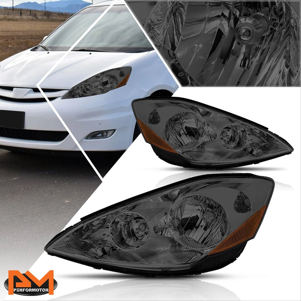 Direct Replacement Headlight for Toyota Sienna (2006–2010) Smoked Housing