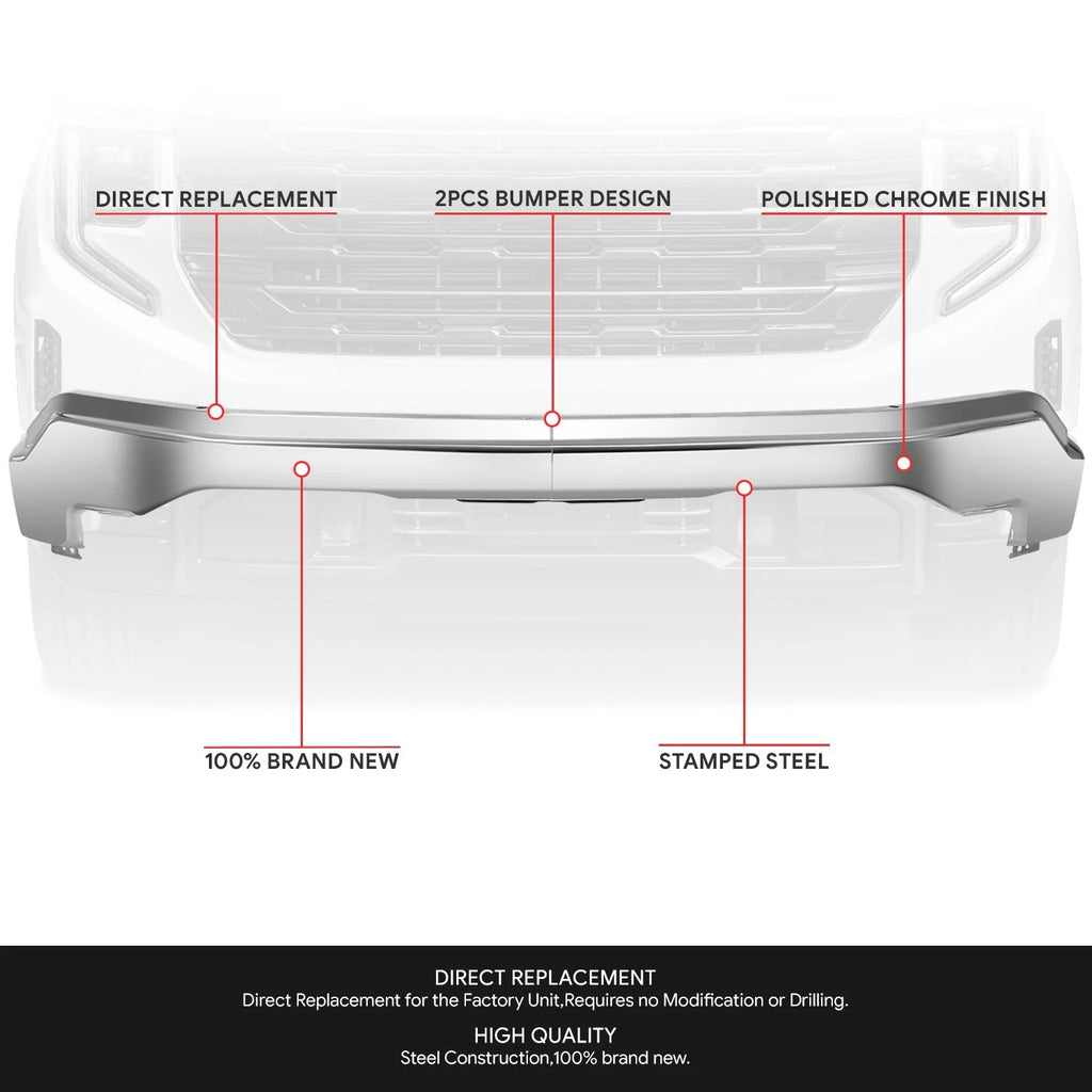 Chrome Front Bumper Impact Bar for GMC Sierra 1500 Limited (2022–2026)