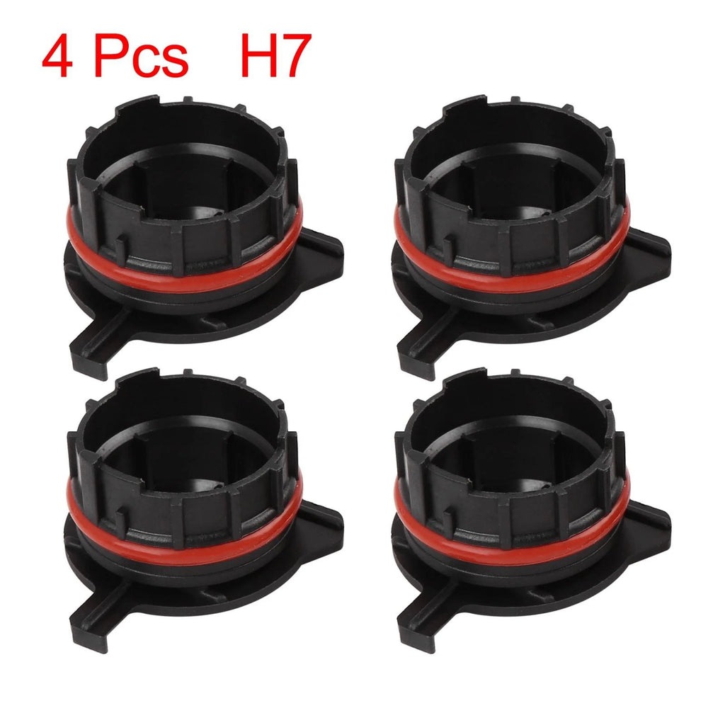 Set of 4 H7 LED Headlight Adapter Base Retainer Holders for BMW E39, Mercedes Benz