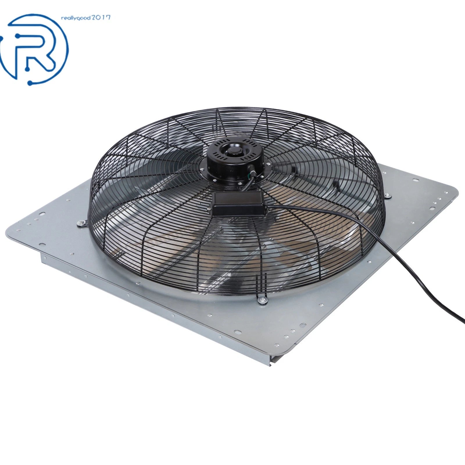 24" Wall Mounted Exhaust Fan with Automatic Shutter for Attic