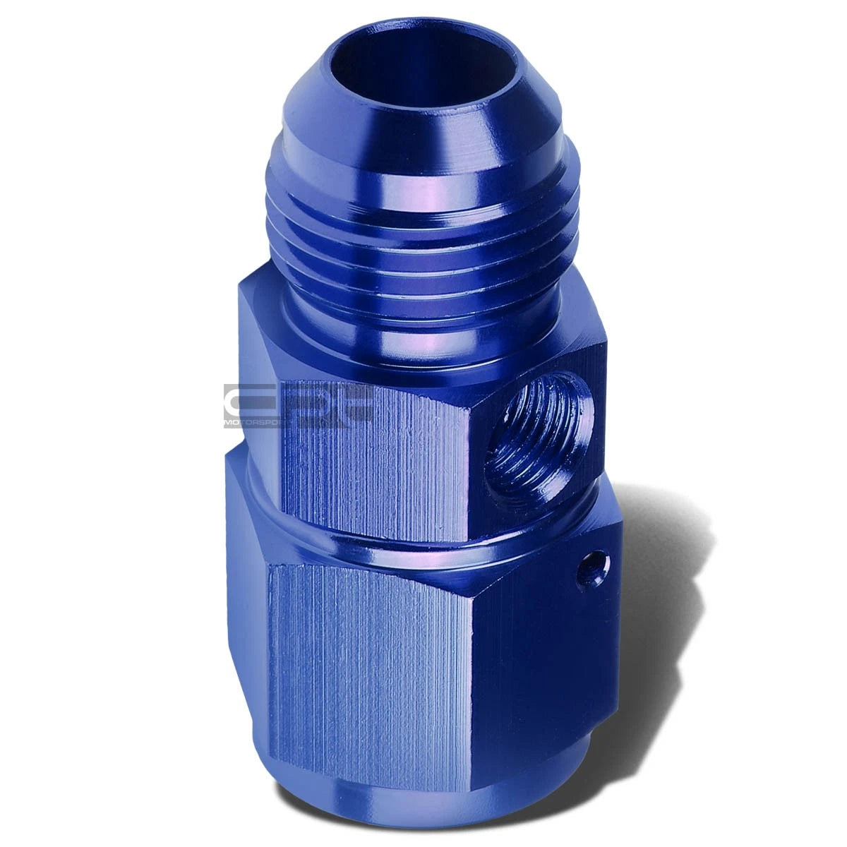 10AN Male-Female Union Fitting Adapter for AN10 (1/8" NPT Port) - Blue Aluminum Anodized