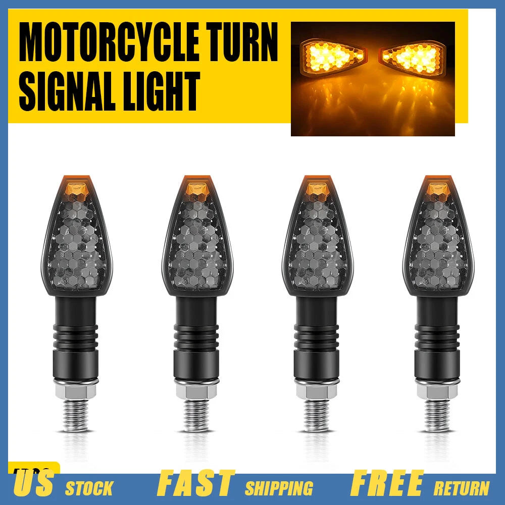 Set of 4 Smoke Amber Turn Signal Lights for BMW Ducati CB350 Honda 450 500 750 CBR