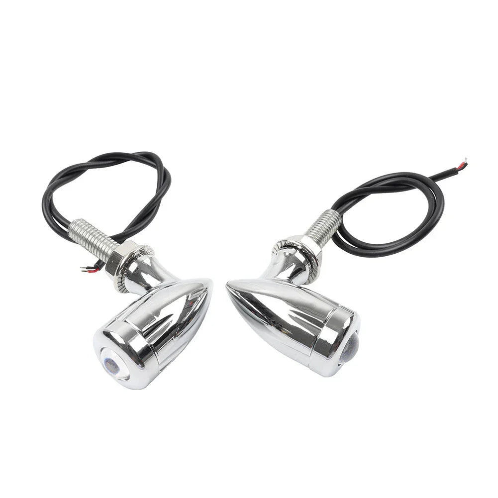 Mini Turn Signal Light Blinker 8mm Chrome for Bobber Cafe Racer