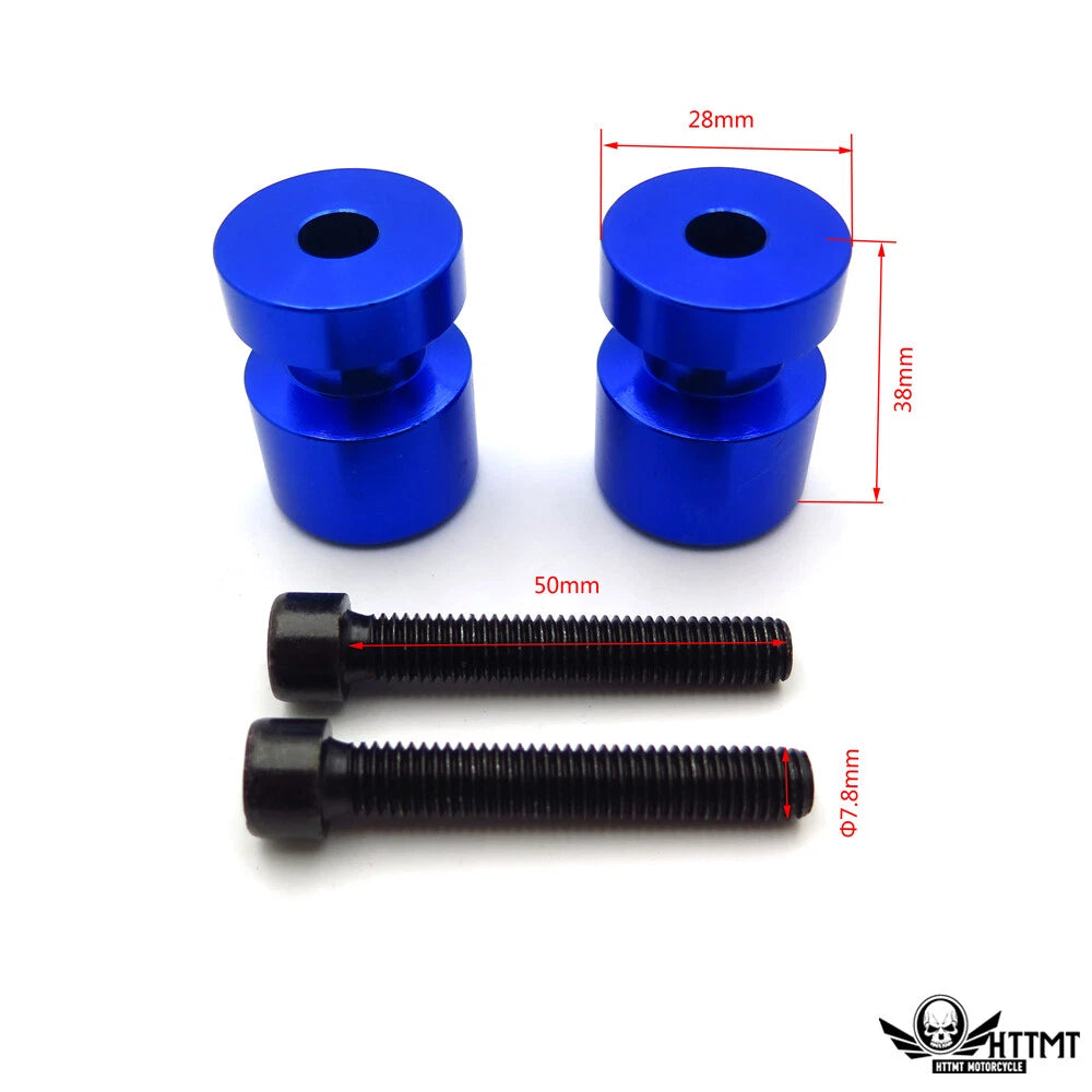 Set of 2 Blue Swingarm Spools 8mm for Honda RC51 (RVT1000R) (2000–2006)