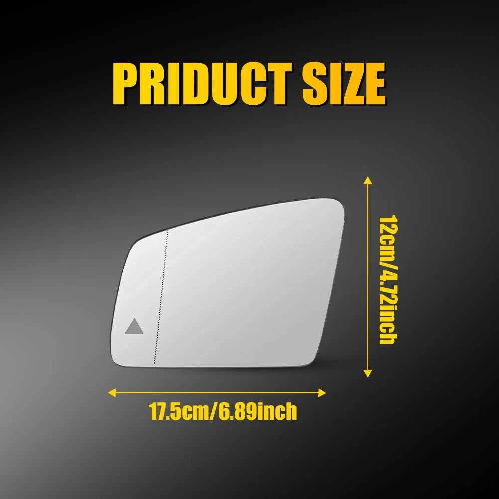 Driver Left Side Mirror Glass with Heat and Blind Spot for Benz E-Class (2010–2016)