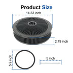 Round Air Cleaner Assembly for Chevy Ford 350 (Fits 14"x3")